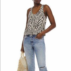 CURRENT/ELLIOTT The Bermuda zebra-print twill tank